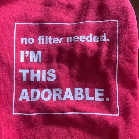 Dog Sweatshirt Hoodie Pink Sweater No Filter - Picture 2 of 10